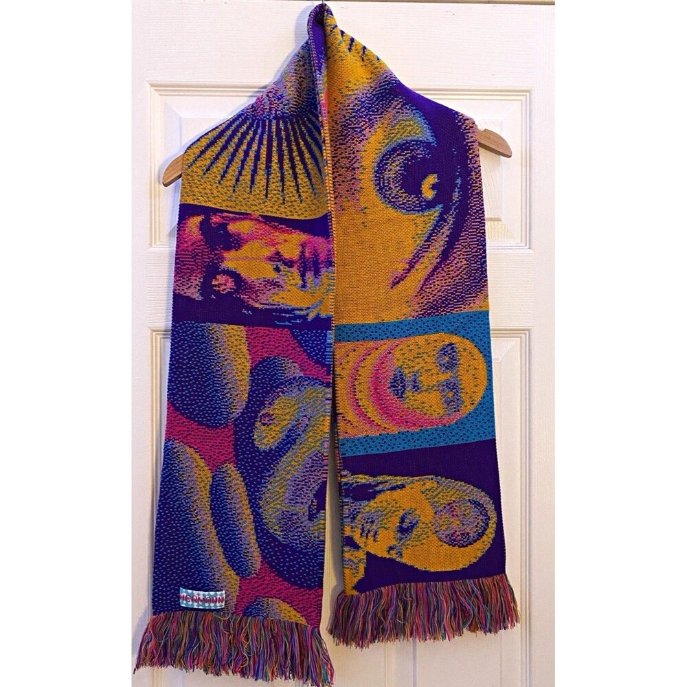 Hermann Studios Mask Scarf  multicolor Jacquard Knit Football Graphic Streetwear